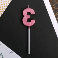 Свеча для торта, цифра &laquo;3&raquo;, 11,5 х 2,3 см