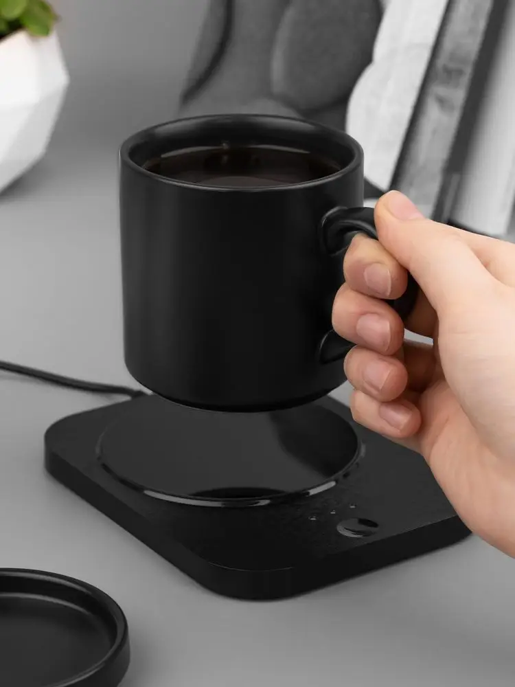 Кружка с подогревом и беспроводной зарядкой Dual Base Plus, черная