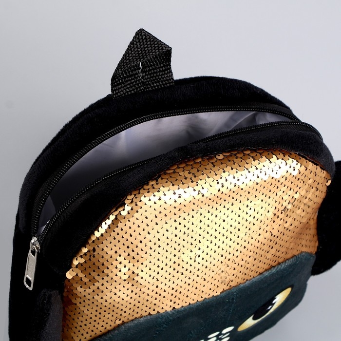 Рюкзак детский с пайетками &laquo;Чёрный дракончик&raquo;, р. 23 &times; 28 см