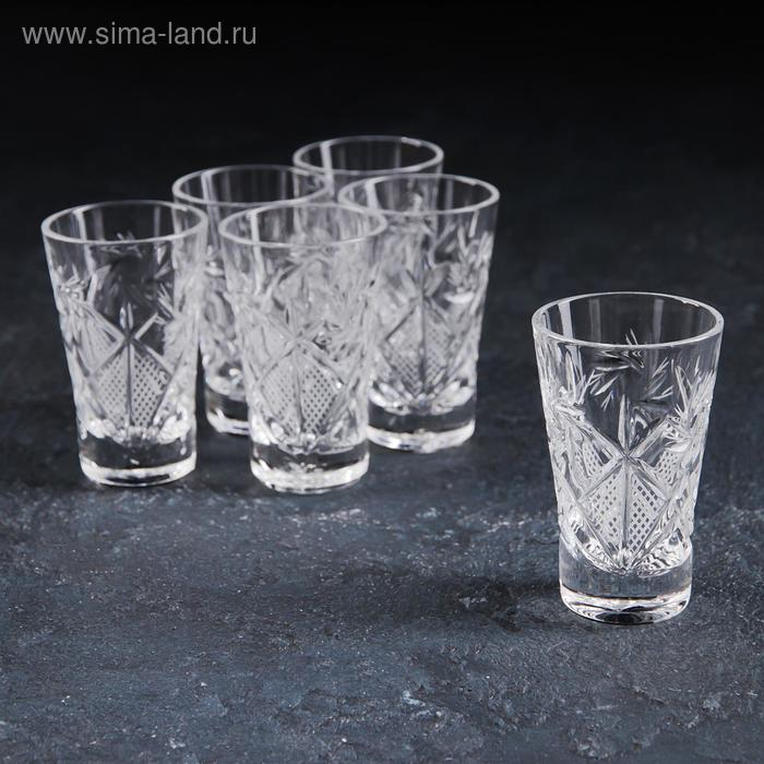 Набор стаканов хрустальных для вина &laquo;Мельница&raquo;, 35 мл, 6 шт