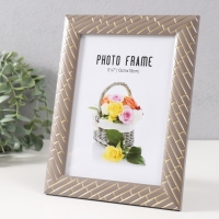 Фоторамка пластик 13х18 см "Кирпичная кладка" корица 22х17 см