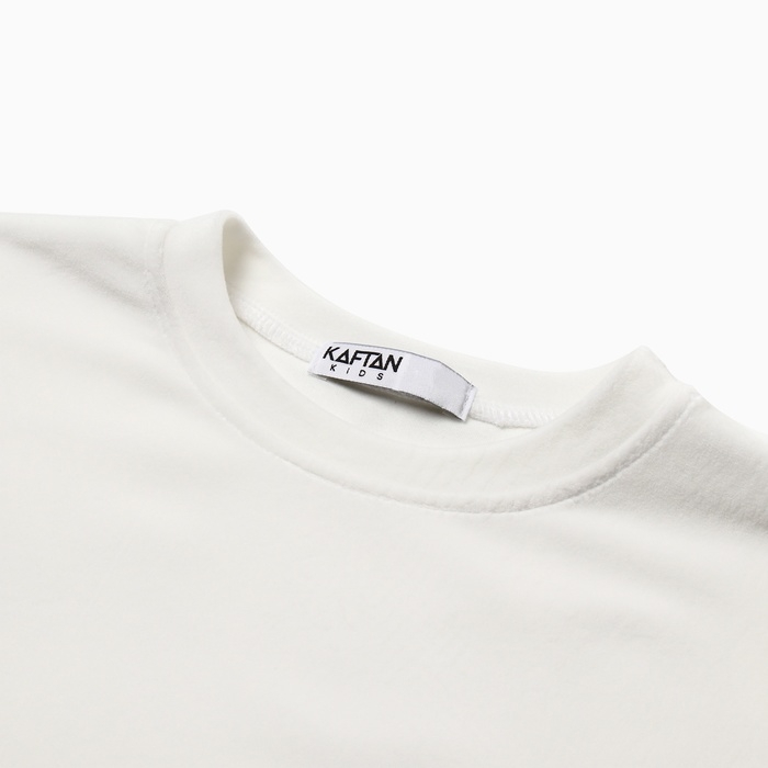 Костюм детский (футболка, шорты) KAFTAN Plushy р.34 (122-128), белый