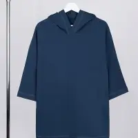 Футболка оверсайз унисекс с капюшоном Neofit, темно-синяя, размер M/L