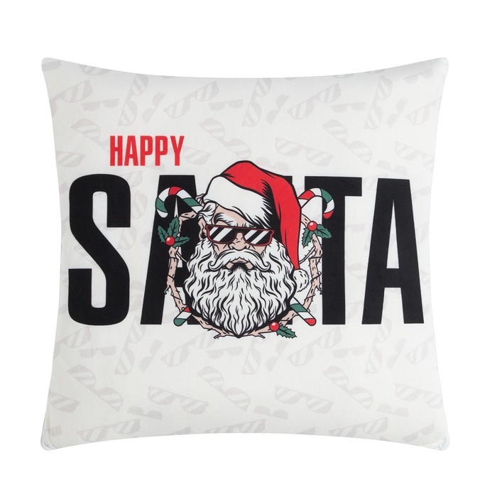 Подушка-плед Этель Happy Santa, подушка 40*40&plusmn;3 см, плед 100*150 см 100%п/э, 280 г/м2