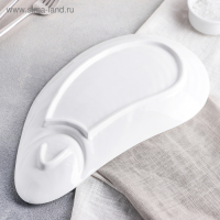 Блюдо керамическое с соусником &laquo;Ракушка&raquo;, 28&times;15&times;2 см, цвет белый