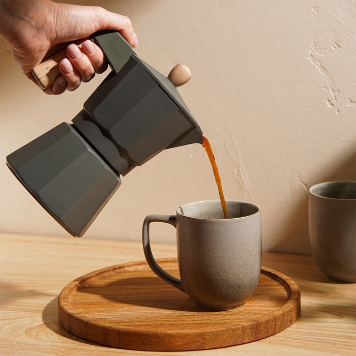 Кофеварка гейзерная SL Home &laquo;Ферамо&raquo;, 300 мл, 11&times;15,5&times;20 см, цвет оливковый