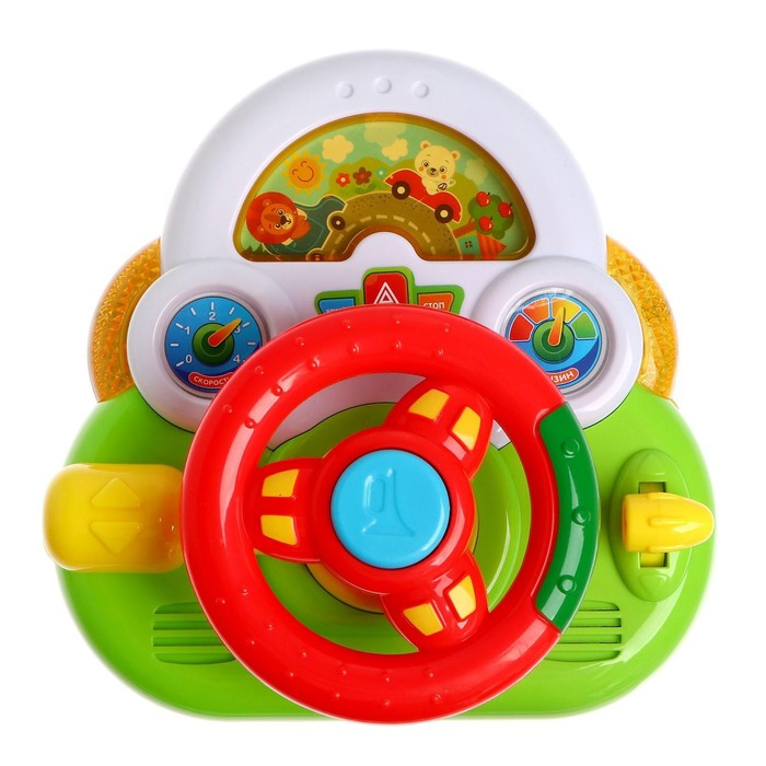 Музыкальный руль &laquo;Весёлые животные&raquo;, световые и звуковые эффекты, работает от батареек