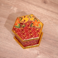 Шкатулка деревянная, батик 10х11х7 см