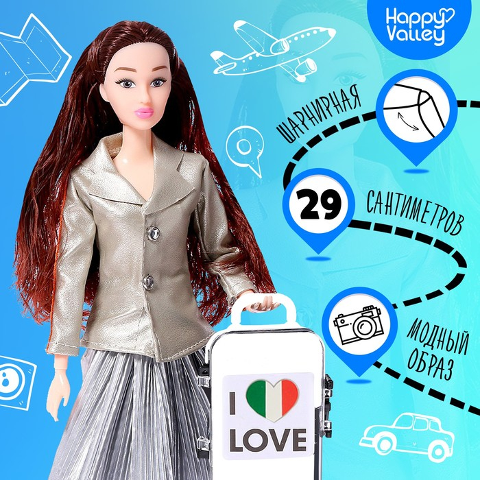 Кукла-модель шарнирная &laquo;Барбара в Милане&raquo; с аксессуарами, серия Вокруг света