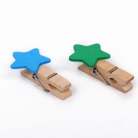 Набор для фото и декора "Цветные звёзды", в наборе прищепки 10 шт., верёвка &mdash; 100 см, прищепка: 4 &times; 0,7 &times; 1 см