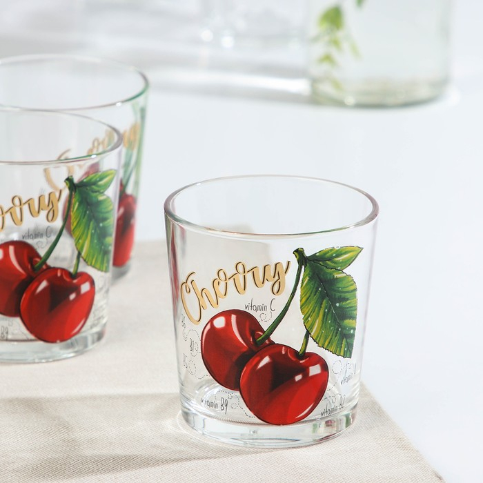 Набор стеклянных стаканов &laquo;Ода. Полезная вишня&raquo;, 250 мл, 6 шт
