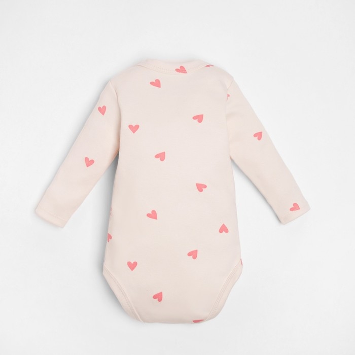 Боди с длинным рукавом в набивку Крошка Я &laquo;Зайчик&raquo;, рост 68-74 см, цвет бежевый