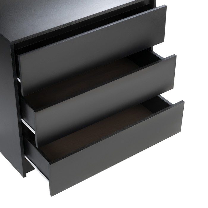 Комод с 3 ящиками Мадера, 800х420х775, Черный