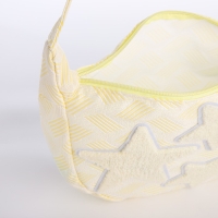 Сумка молодёжная на молнии, цвет жёлтый/белый