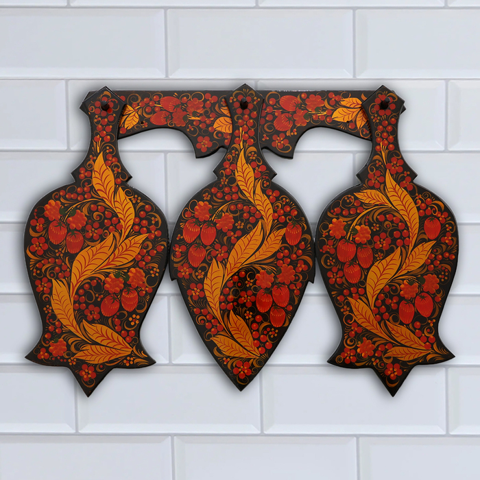 Набор Доски 3 шт и держатель 48&times;33&times;1 см хохлома