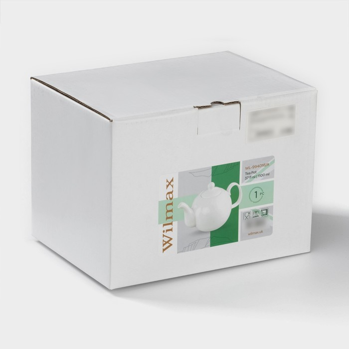 Чайник фарфоровый заварочный Wilmax Olivia &laquo;Классика&raquo;, 1,1 л, цвет белый