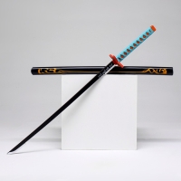 Сувенирное оружие "Катана Нобу" 102 см, черная с голубой рукоятью, пенополистирол