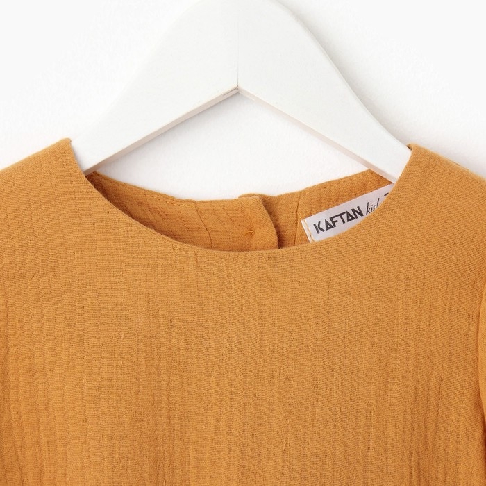 Платье детское с длинным рукавом KAFTAN "Муслин", размер 30 (98-104 см) цвет горчичный