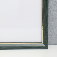 Фоторамка пластик 40х50 см, зелёный с золотом (пластиковый экран)