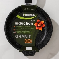 Сковорода «Гранит Black» Induction Pro», d=22 см, пластиковая ручка, индукция, антипригарное покрытие, цвет чёрный Сковорода «Гранит Black» Induction Pro», d=22 см, пластиковая ручка, индукция, антипригарное покрытие, цвет чёрный