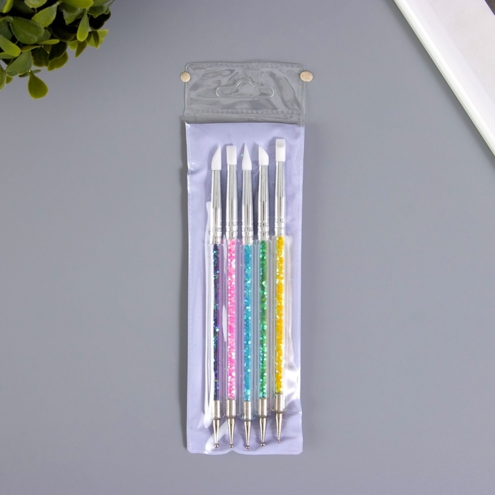 Инструменты для моделирования и придания формы Инструменты для моделирования и придания формы "Блёстки" набор 5 шт 15,5 см