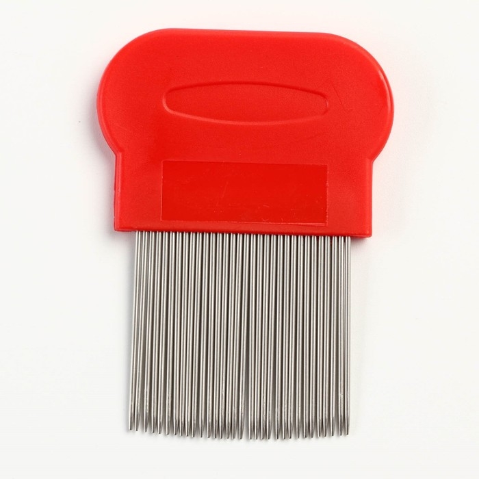 Расческа-гребешок с длинными зубьями, 8 х 5,5 см, красная Расческа-гребешок с длинными зубьями, 8 х 5,5 см, красная