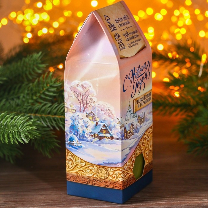 Набор &laquo;С Новым годом&raquo;: травяной чай 20 г. и крем-мед 120 г.