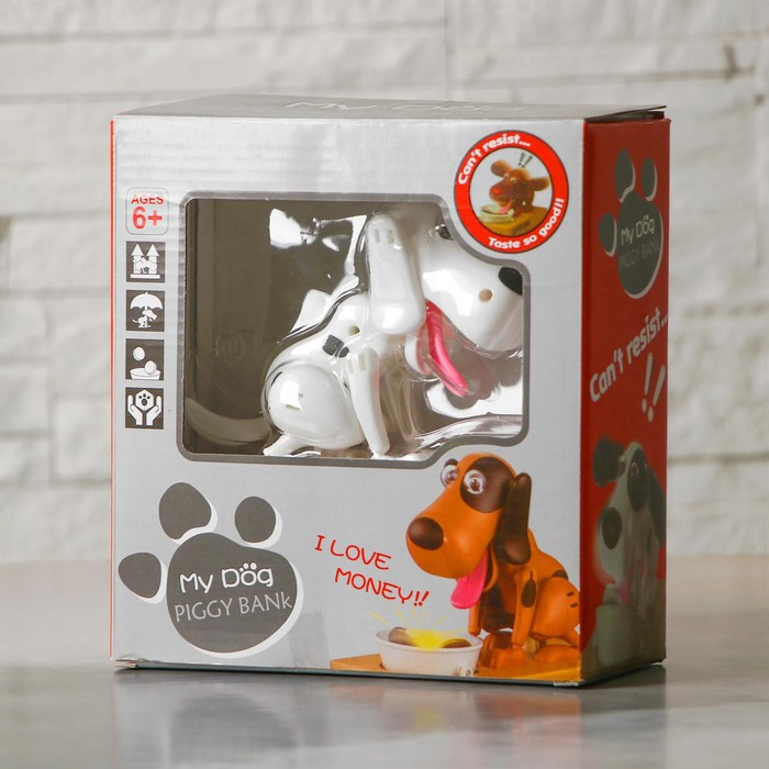 Копилка механическая &laquo;Собака с тарелкой&raquo;, цвета МИКС