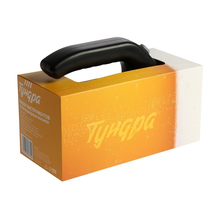 Набор инструментов ТУНДРА, подарочный пластиковый кейс "Фонарь", 17 предметов