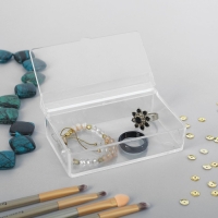 Короб для хранения мелочей, с крышкой, 10×7×3,5, оргстекло, цвет прозрачный Короб для хранения мелочей, с крышкой, 10×7×3,5, оргстекло, цвет прозрачный