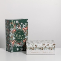 Набор подарочных коробок 5 в 1 &laquo;Зима время чудес&raquo;, 32,5 х 20 х 12,5 - 22 х 14 х 8,5 см, Новый год