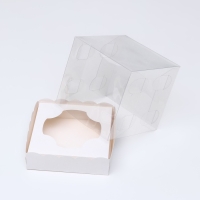 Коробка для пирожных с ложементом, белый ,15 х 15 х 14 см. Кондитерская упаковка