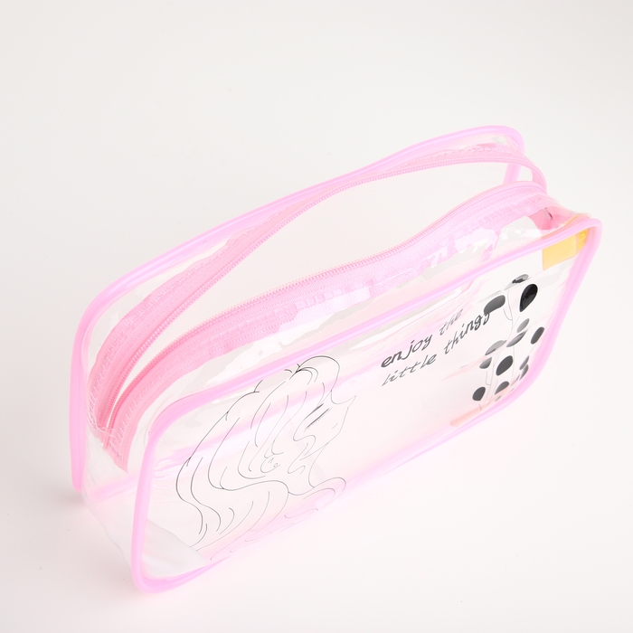 Косметичка на молнии, цвет розовый