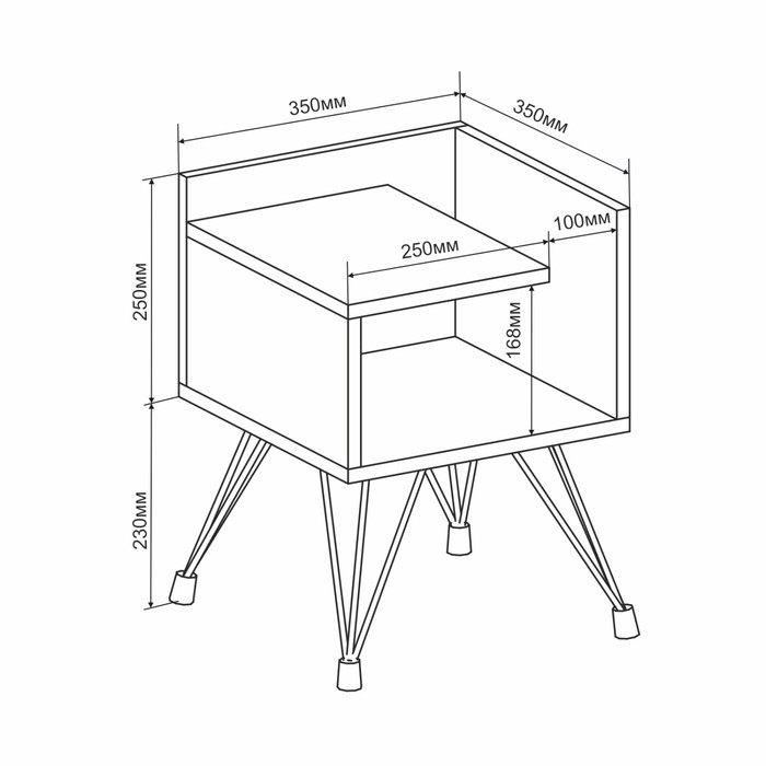Тумба прикроватная Liverpool 35х35х48 см, дуб крафт золотой, белый Тумба прикроватная Liverpool 35х35х48 см, дуб крафт золотой, белый
