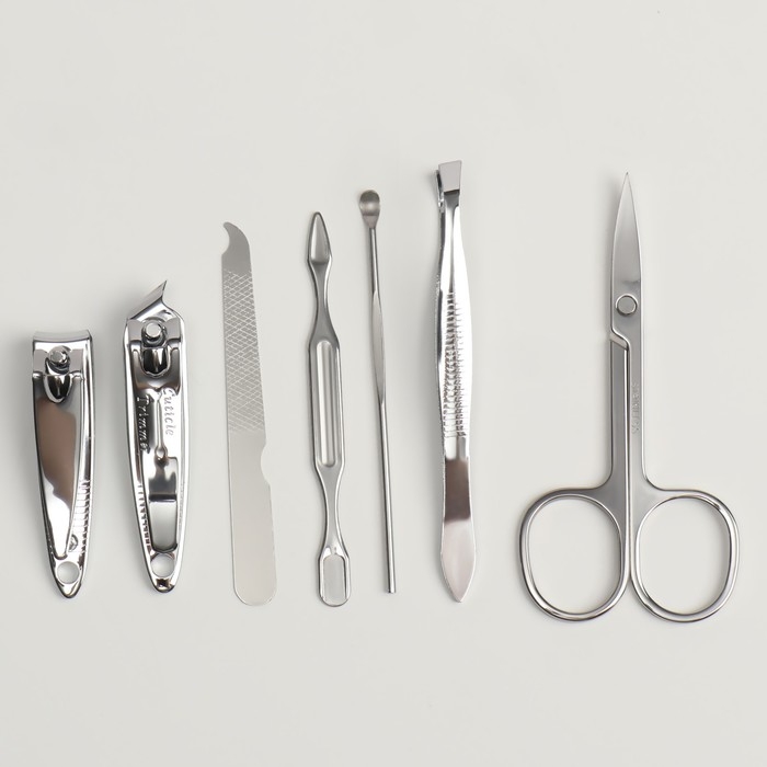 Набор маникюрный &laquo;Цветочная рапсодия&raquo;, 7 предметов, в футляре, разноцветный