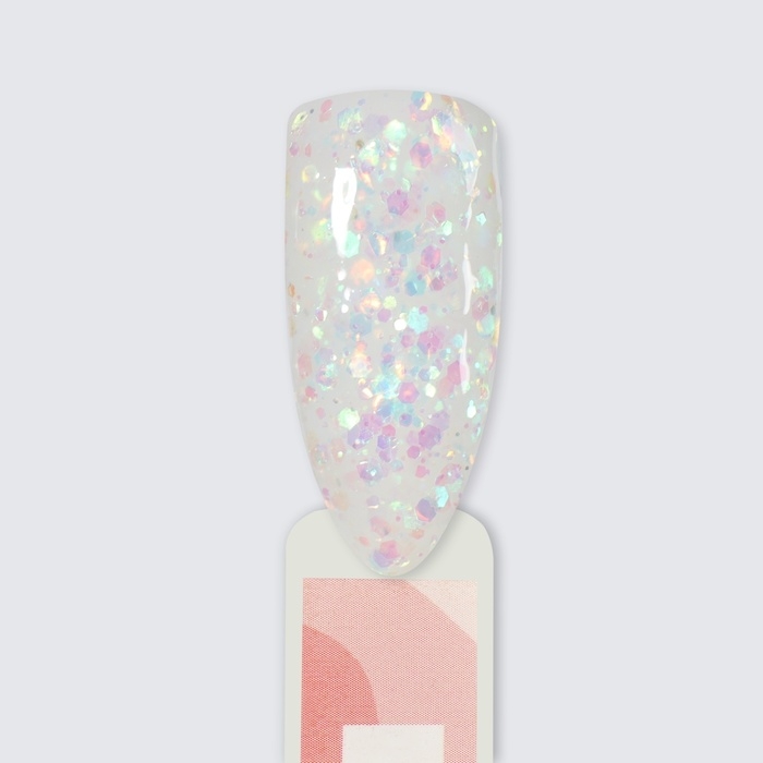 Полигель для наращивания, с блёстками, 3-х фазный, 15 мл, LED/UV, цвет белый Полигель для наращивания, с блёстками, 3-х фазный, 15 мл, LED/UV, цвет белый