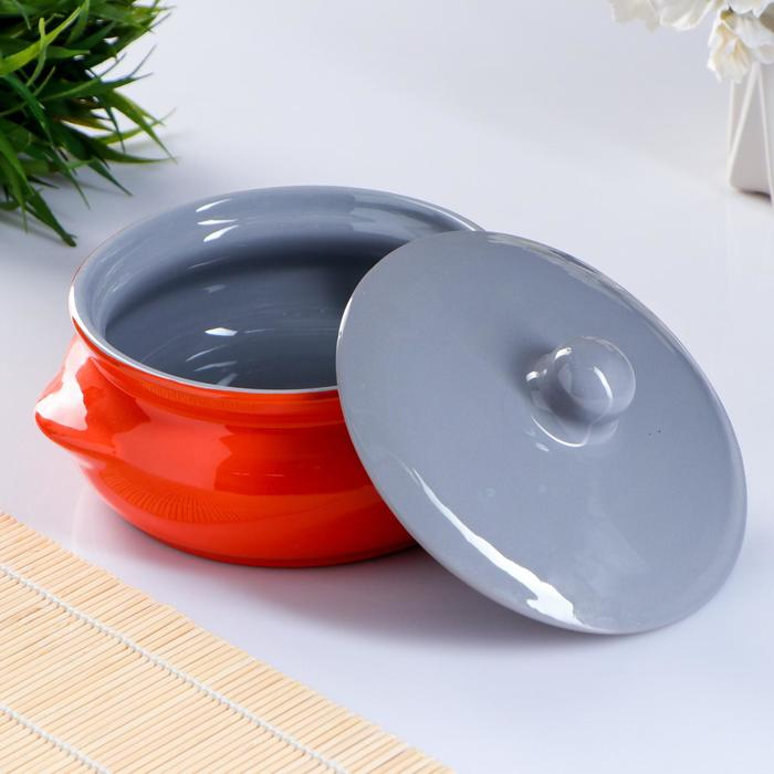 Горшок керамический для запекания Горшок керамический для запекания "Борисовский" 0,7л / 15х9см, радуга МИКС