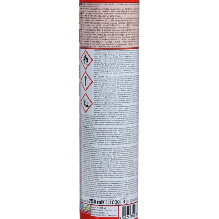 Полироль пластика Plak Frutti Rossi, аэрозоль, 750 мл