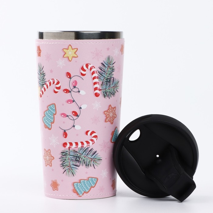 Термостакан в кожзаме "Вкусности", 450 мл