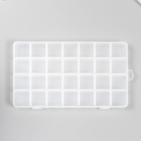 Шкатулка пластик для мелочей "Прямоугольная" 28 отделений 21х13х1,8 см