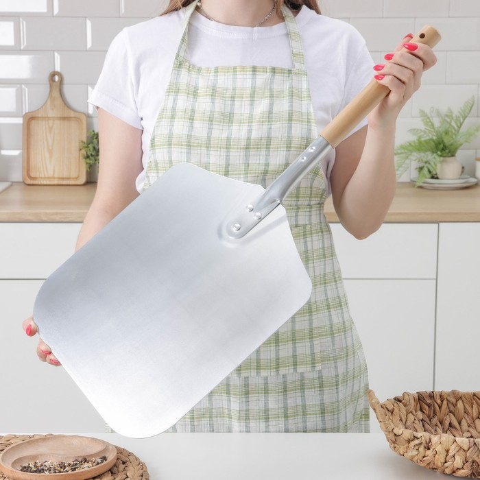 Лопата для пиццы из нержавеющей стали &laquo;Общепит&raquo;, 66&times;30,5&times;2 , полотно 35,5х31 см, толщина 1,5 мм