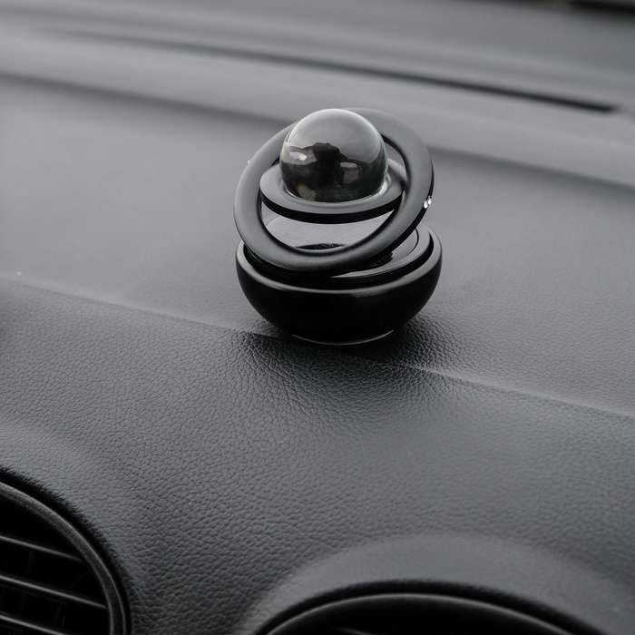 Аксессуар на панель с ароматизатором, гравитационные кольца, вращается от солнца, черный