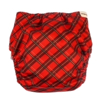 Многоразовый подгузник &laquo;Новогодняя клетка&raquo;, 0-36 мес., цвет красный, подарочная упаковка, Крошка Я