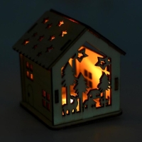 Новогодний декор &laquo;Домик&raquo;, с подсветкой 7 &times; 6 &times; 5 см, МИКС