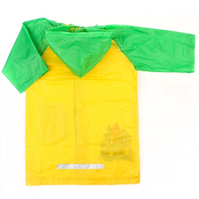 Дождевик детский, размер S, 92-98 см, Синий трактор