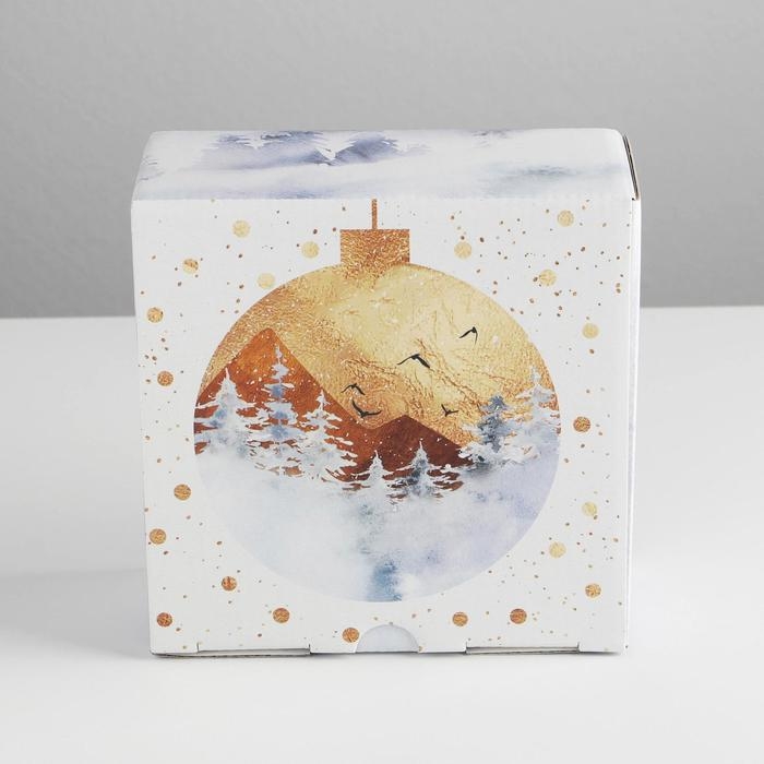 Коробка подарочная новогодняя складная &laquo;Best wishes&raquo;, 15 х 15 х 7 см, Новый год