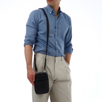 Сумка мужская через плечо TEXTURA, искусственная кожа, цвет чёрный