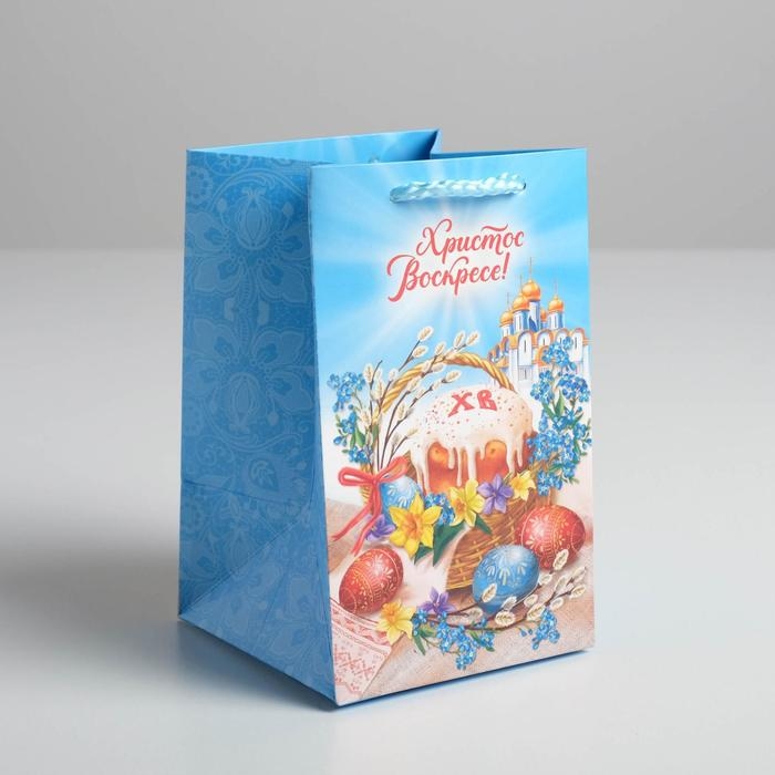 Пакет подарочный, упаковка, &laquo;Христос Воскресе&raquo;, 10 х 16 х10 см