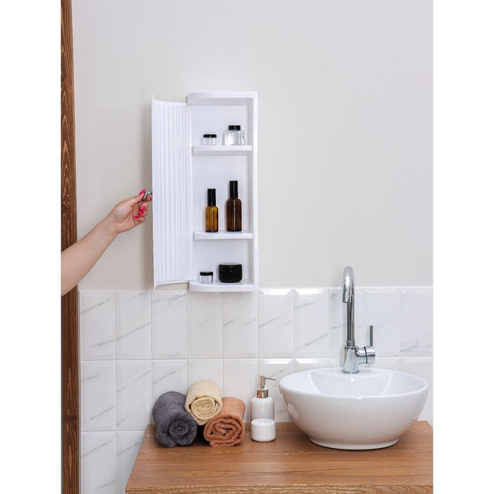 Шкафчик угловой Hilton Left, цвет снежно-белый