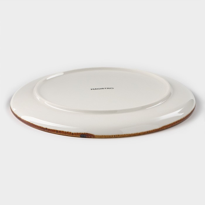 Тарелка фарфоровая обеденная Magistro «Церера», d=20,3 см, цвет белый Тарелка фарфоровая обеденная Magistro «Церера», d=20,3 см, цвет белый